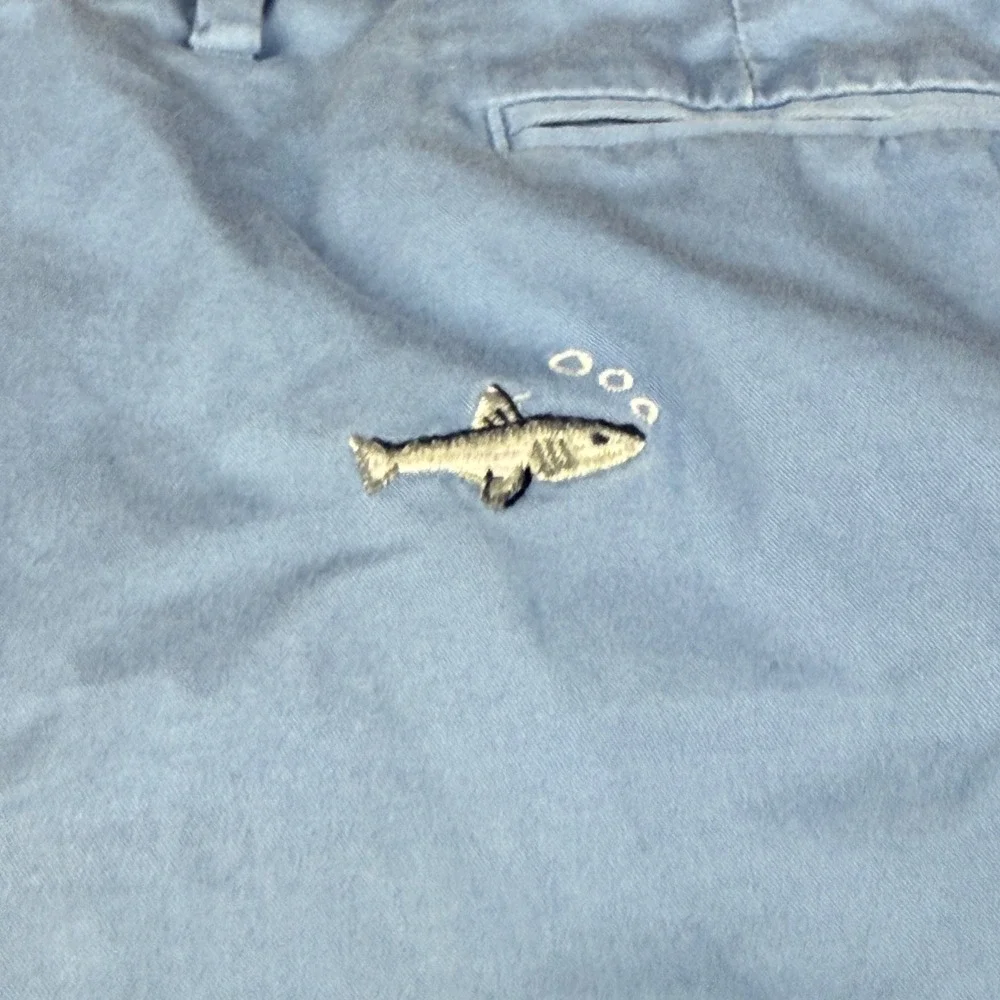 Polo Ralph Lauren Shorts Mens 42‎ Blue Fish Print Stretch Classic Fit